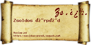 Zsoldos Árpád névjegykártya